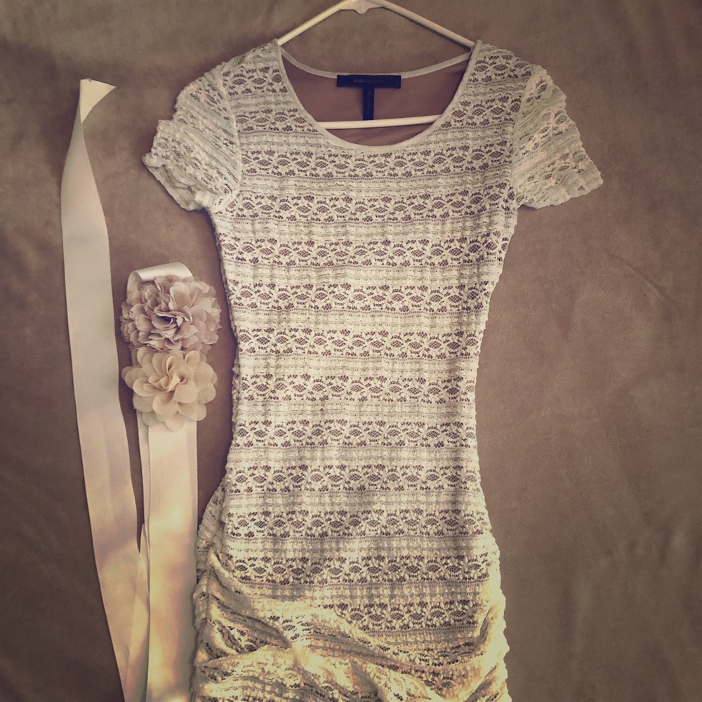 BCBG XS dress and White House Black market belt